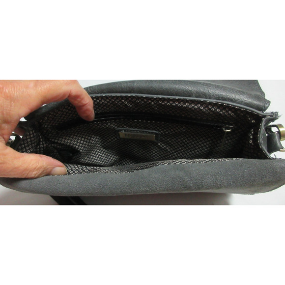 MIZTIQUE WOMENS CROSSBODY HANDBAG/PURSE ADJUSTABLE STRAP GRAY SUEDE EUC - Picture 6 of 10